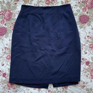 Vintage Valerie Stevens Petite Navy Blue Pencil Skirt